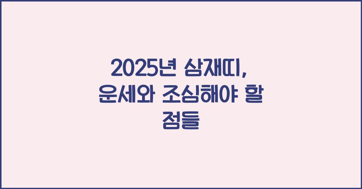 2025년 삼재띠