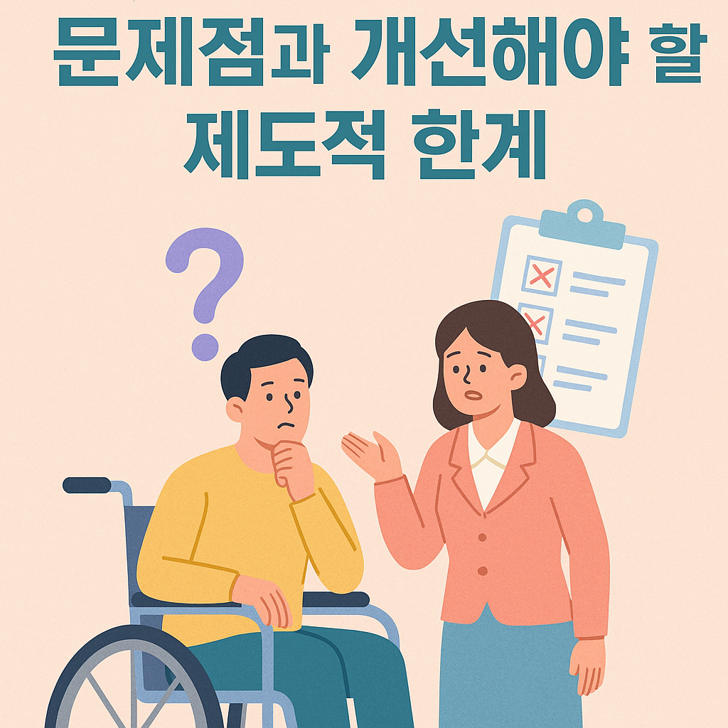 현재 한국의 장애인 개인별지원 제도는 큰 가능성과 잠재력을 지니고 있지만, 아직 제도적·구조적 문제로 인해 충분히 기능하지 못하고 있습니다.