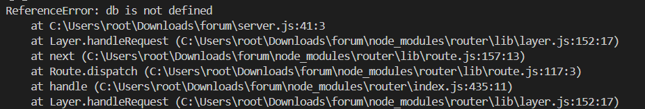 db is not defined 에러 해결법
