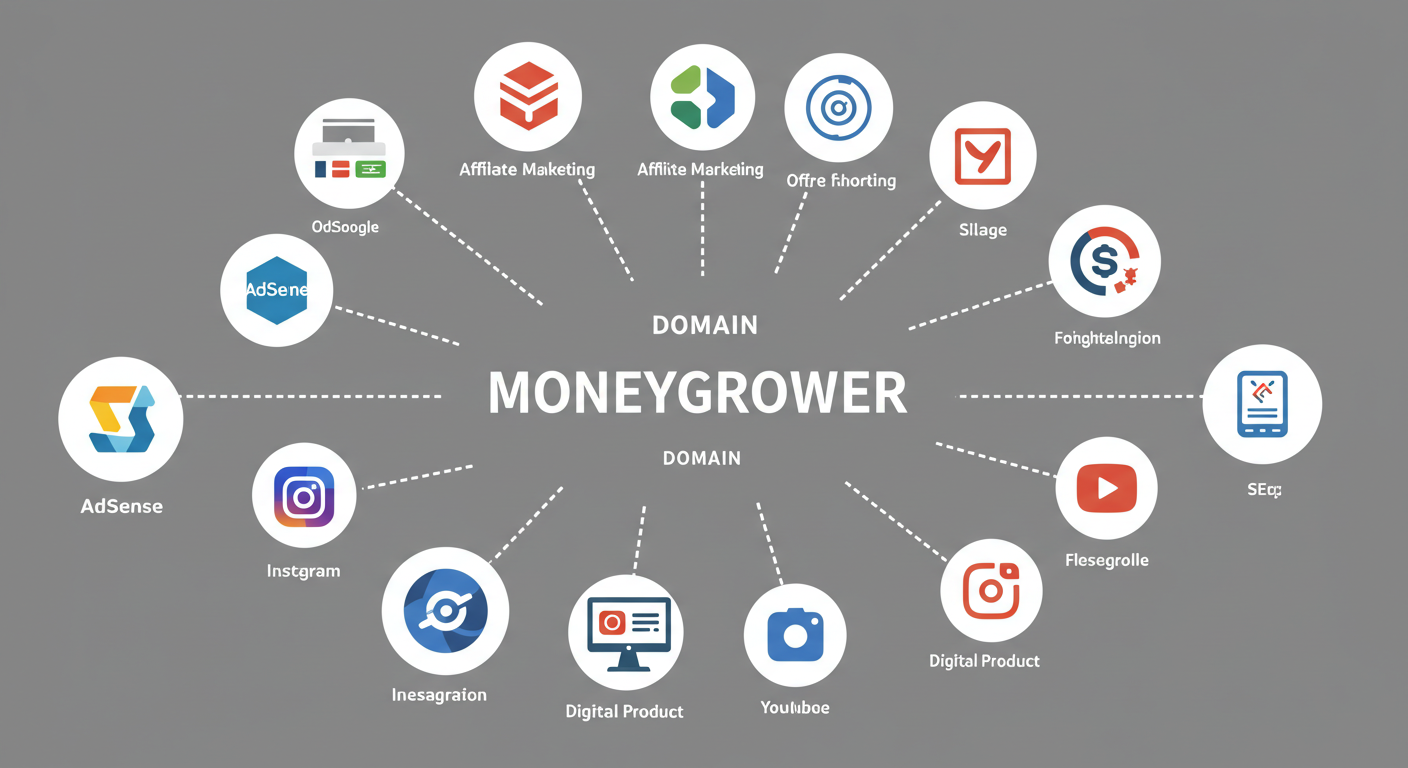도매인을 중심으로 확장된 수익형 브래딩 생태계 시각화