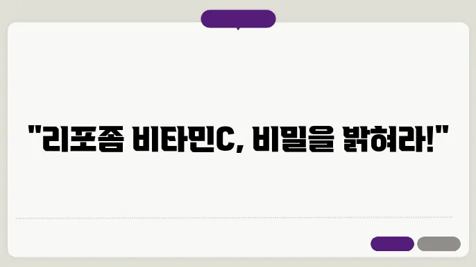 리포좀 비타민 C의 선택 기준
