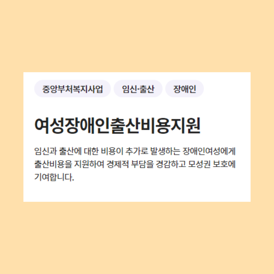 장애여성 출산비용 지원 신청