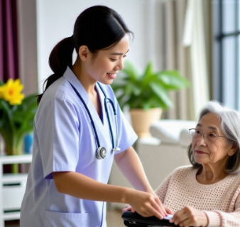 병원동행매니저가 노일을 돌보는 모습