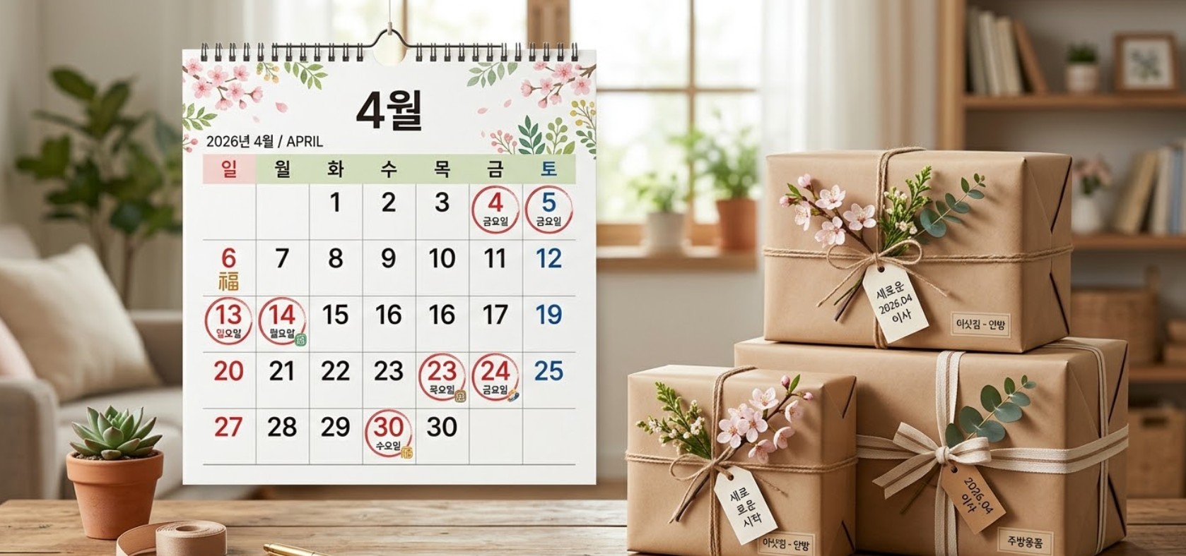 2026년 이사 준비 필수 확인 손없는날 달력 및 예산 방어 가이드