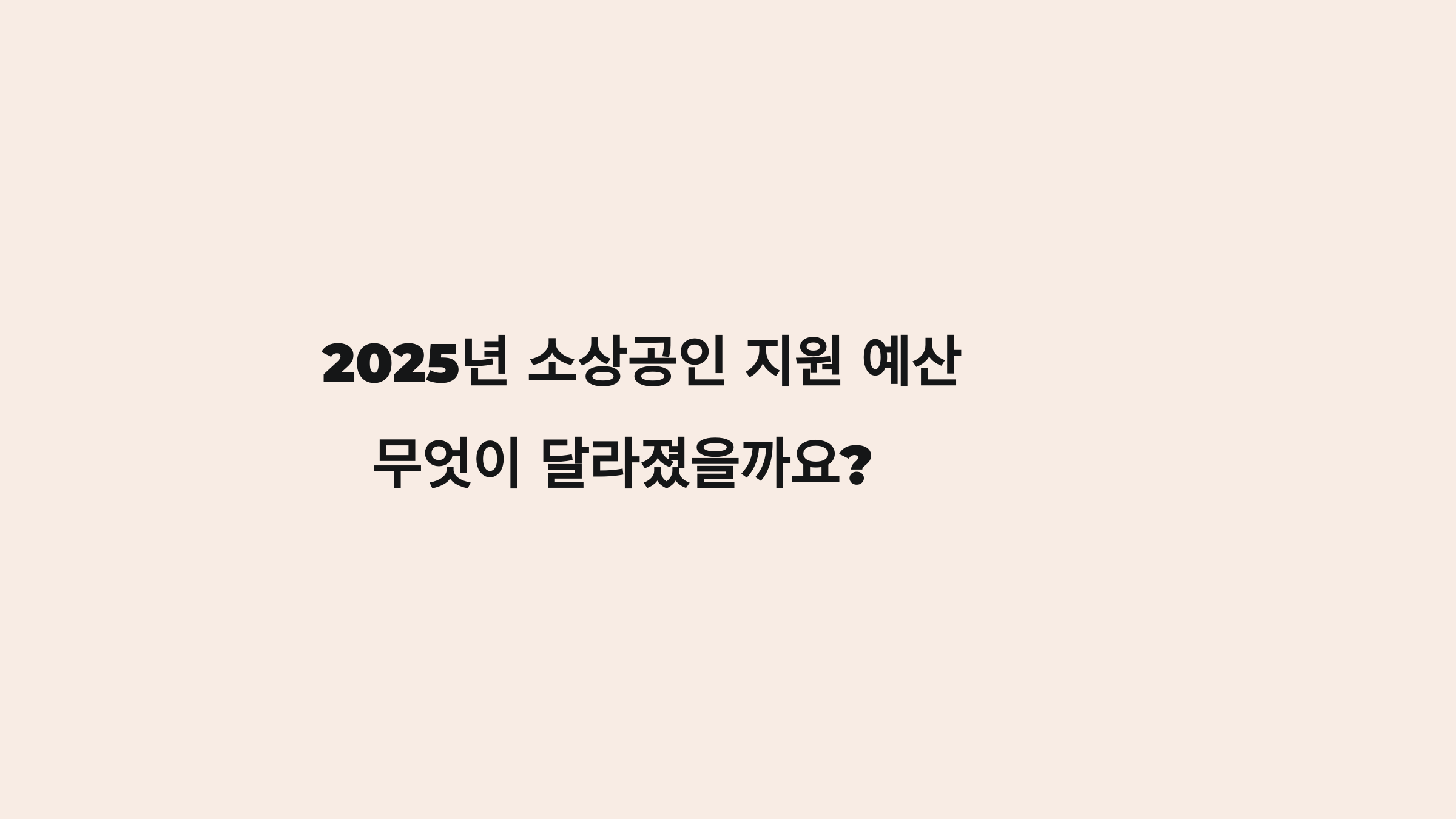 2025년 소상공인 지원 예산: 무엇이 달라졌을까요?