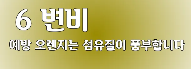  6 변비 예방 오렌지는 섬유질이 풍부합니다