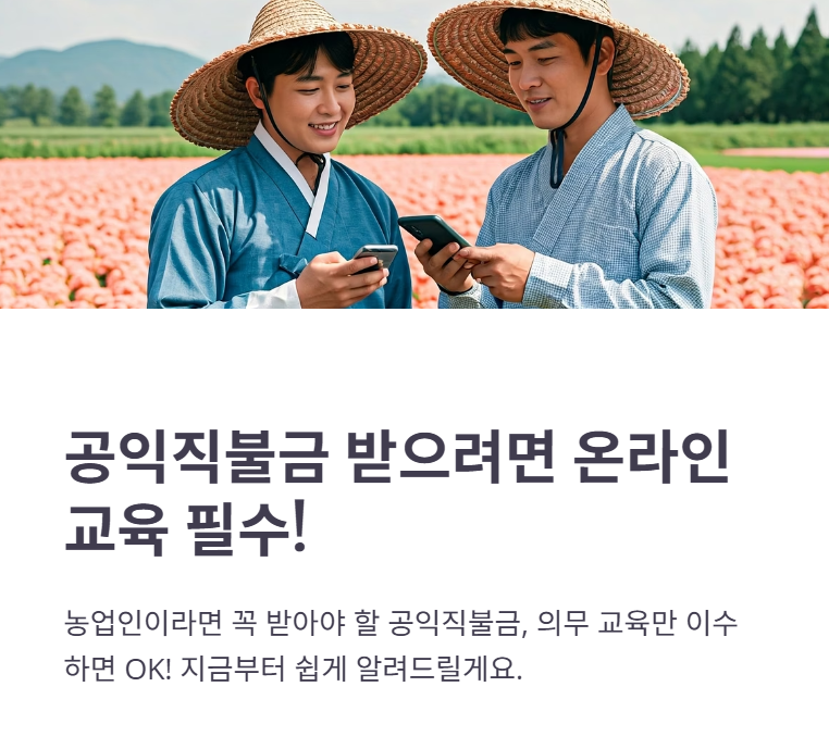공익직불금 온라인 의무 교육 신청, 이수방법 가이드!