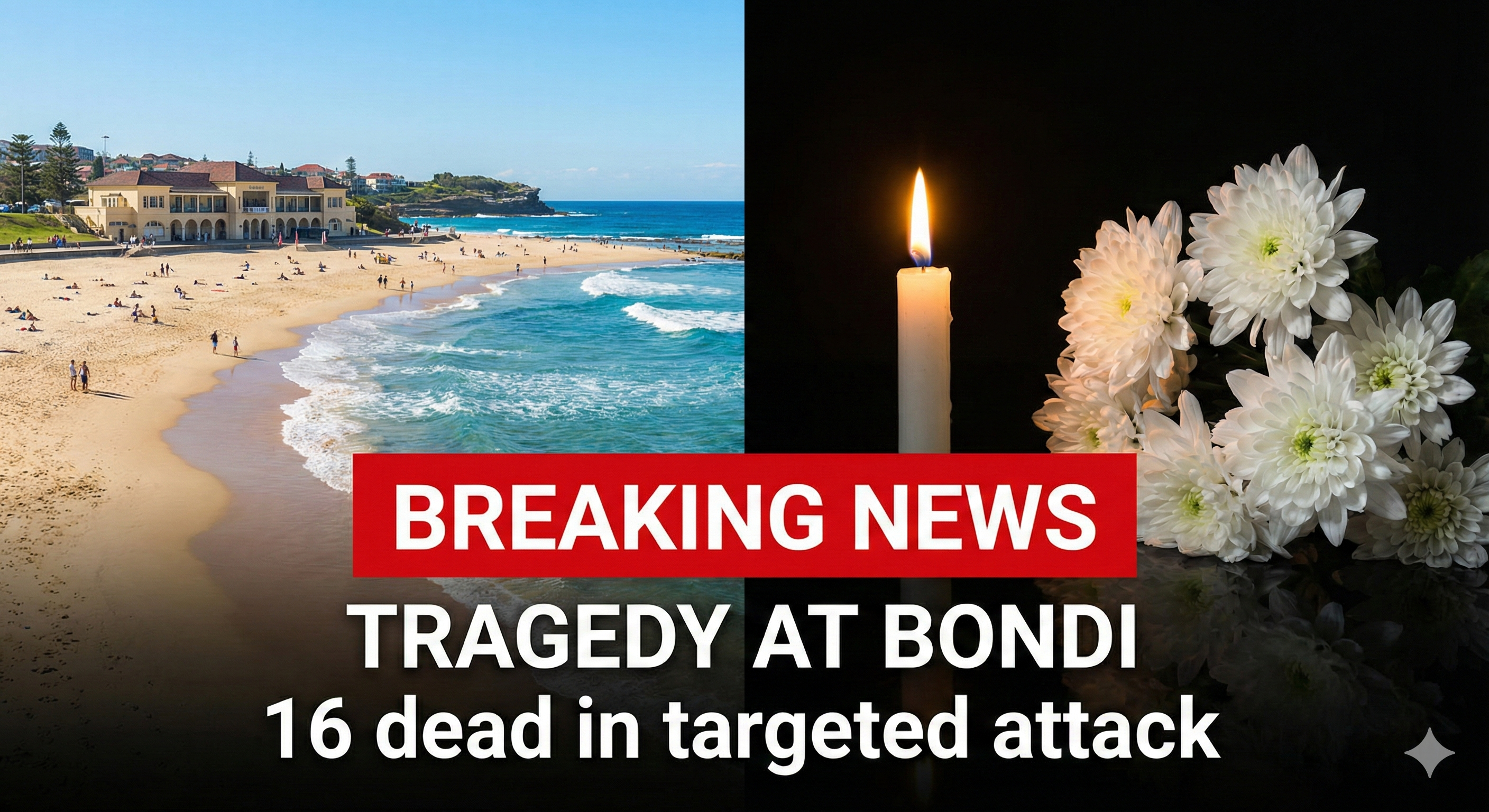 시드니 본다이 비치의 비극: 16명 사망, 12월 최악의 '하누카 테러' 총기 난사