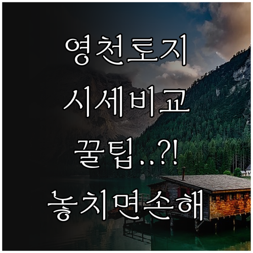 영천 지역 전원주택 토지 매물 검색과..