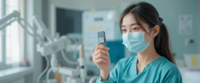 위내시경 금식시간 메모를 하는 젊은 여성 모습