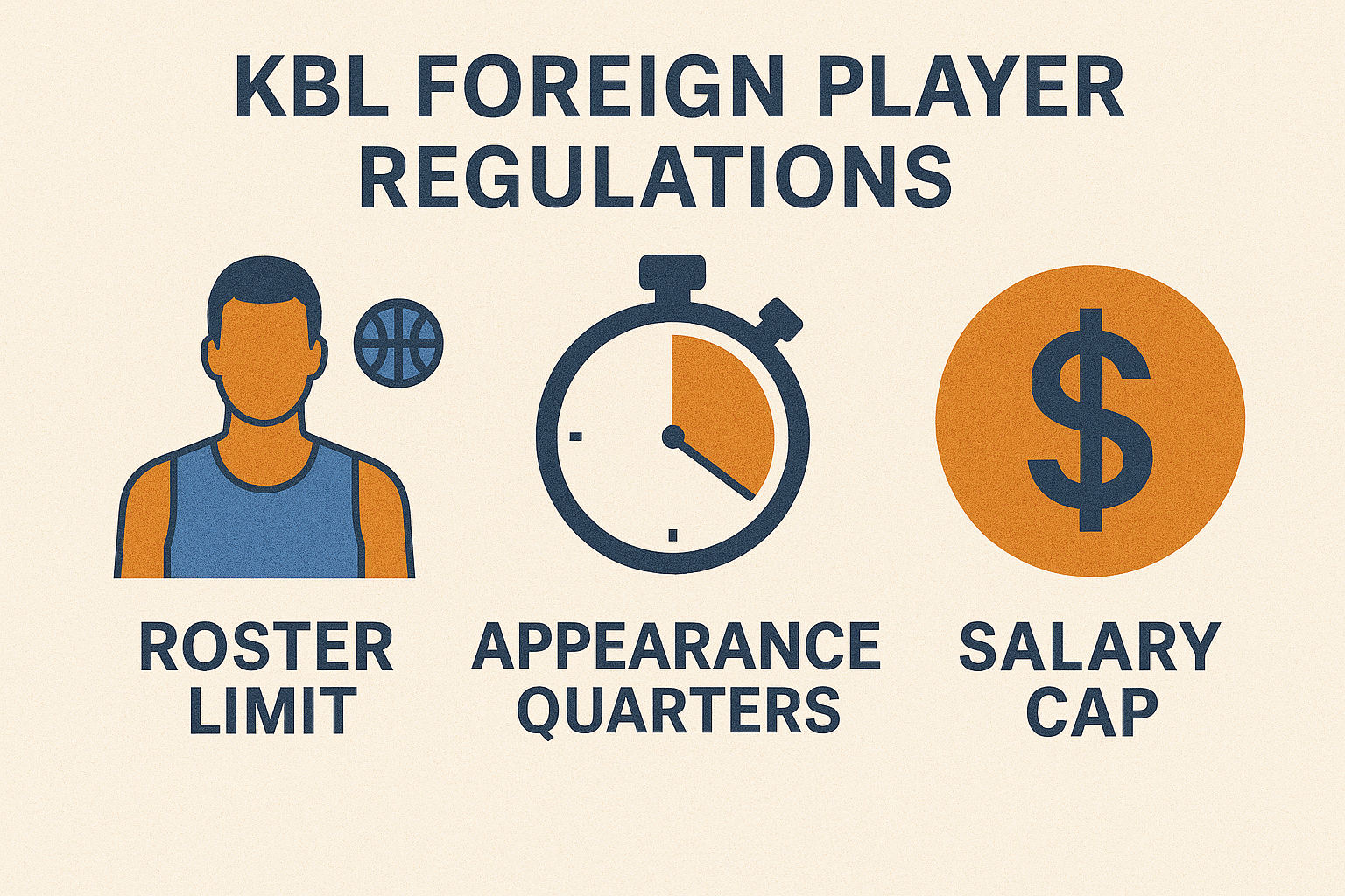 KBL 외국인 선수 제도 정리 &ndash; 보유 규정, 출전 쿼터, 연봉 제한 인포그래픽