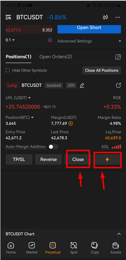오렌지 엑스에서 모바일로 비트코인 선물 거래하는 방법