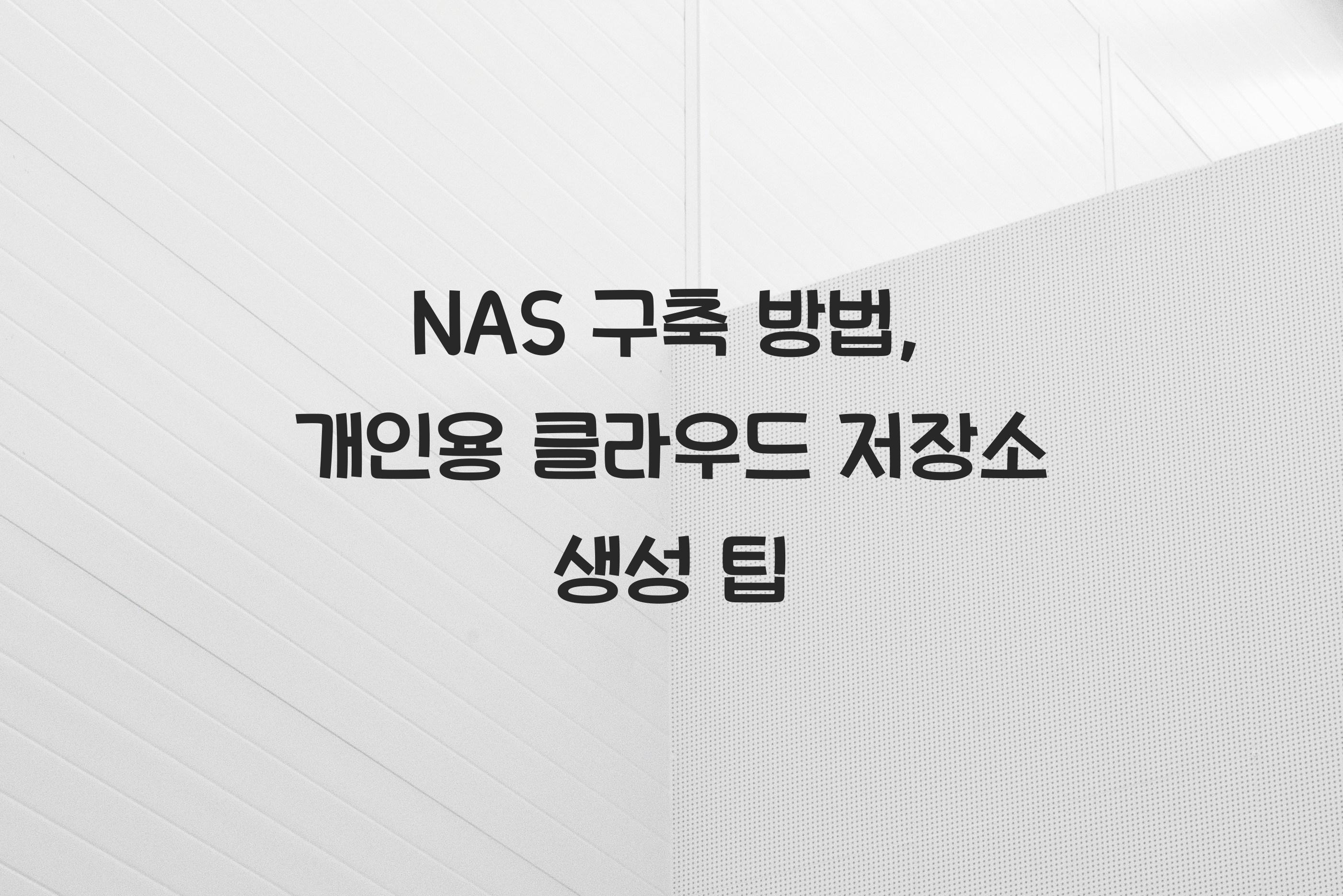 NAS 구축 방법