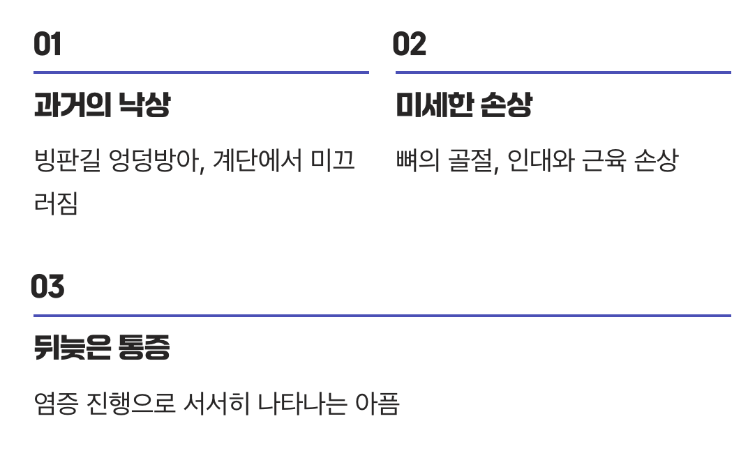 잊고 있던 충격, '꽈당'의 기억