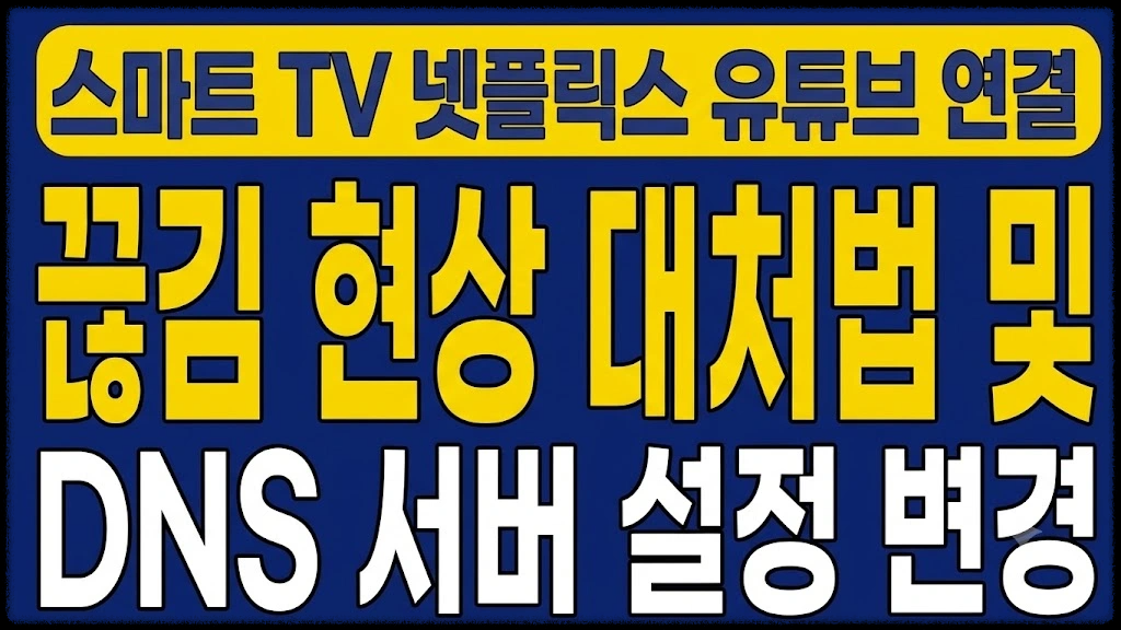 스마트 TV 넷플릭스 유튜브 연결 끊김 현상 대처법 및 DNS 서버 설정 변경