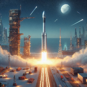 민간 기업의 상업용 로켓 발사 장면