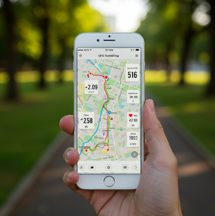 스마트폰 GPS 활용, 운동 경로 & 칼로리 소모량 측정 관련 사진