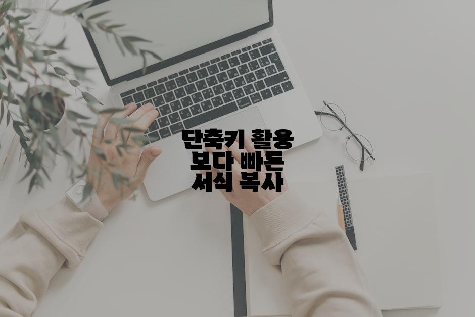 단축키 활용 보다 빠른 서식 복사