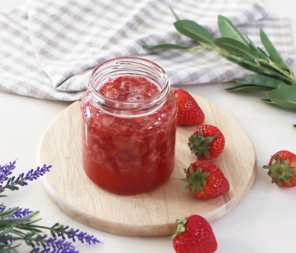 딸기청 & 카페 딸기라떼 만들기