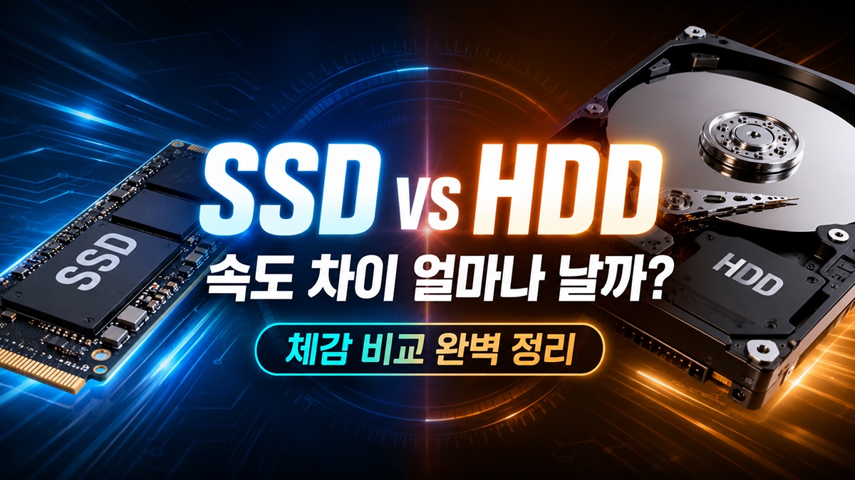 SSD와 HDD를 비교보여주는 섬네일 이미지.