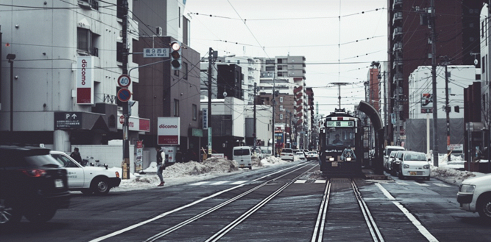 일본 삿포로 겨울 풍경 사진