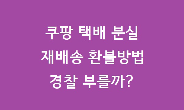 쿠팡 택배 분실