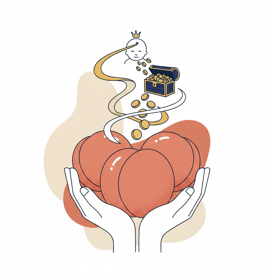 복숭아 꿈 태몽? 재물운?