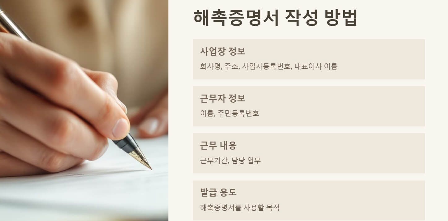 해촉증명서 양식 다운로드