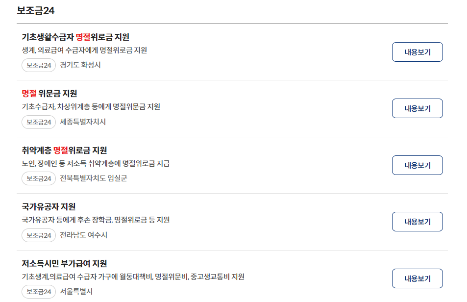 설명절 지원금
