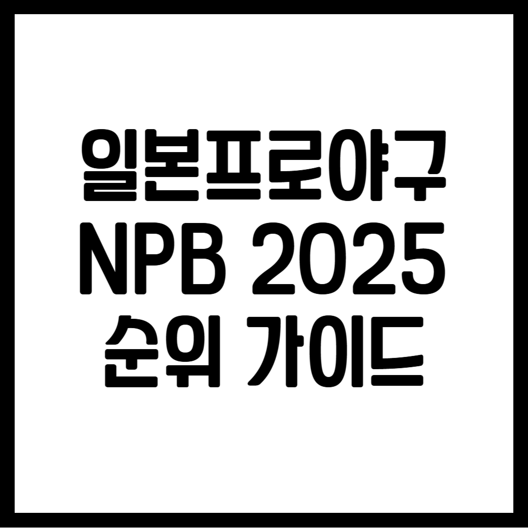 일본프로야구 NPB 2025 순위 가이드