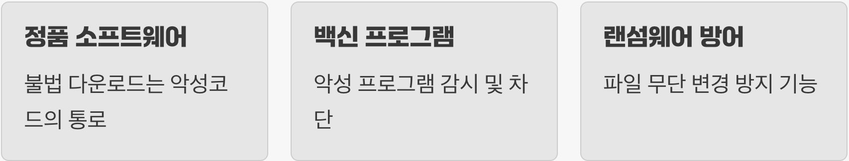 규칙 4 &amp; 5: 든든한 방어막, '정품'과 '백신' 사용