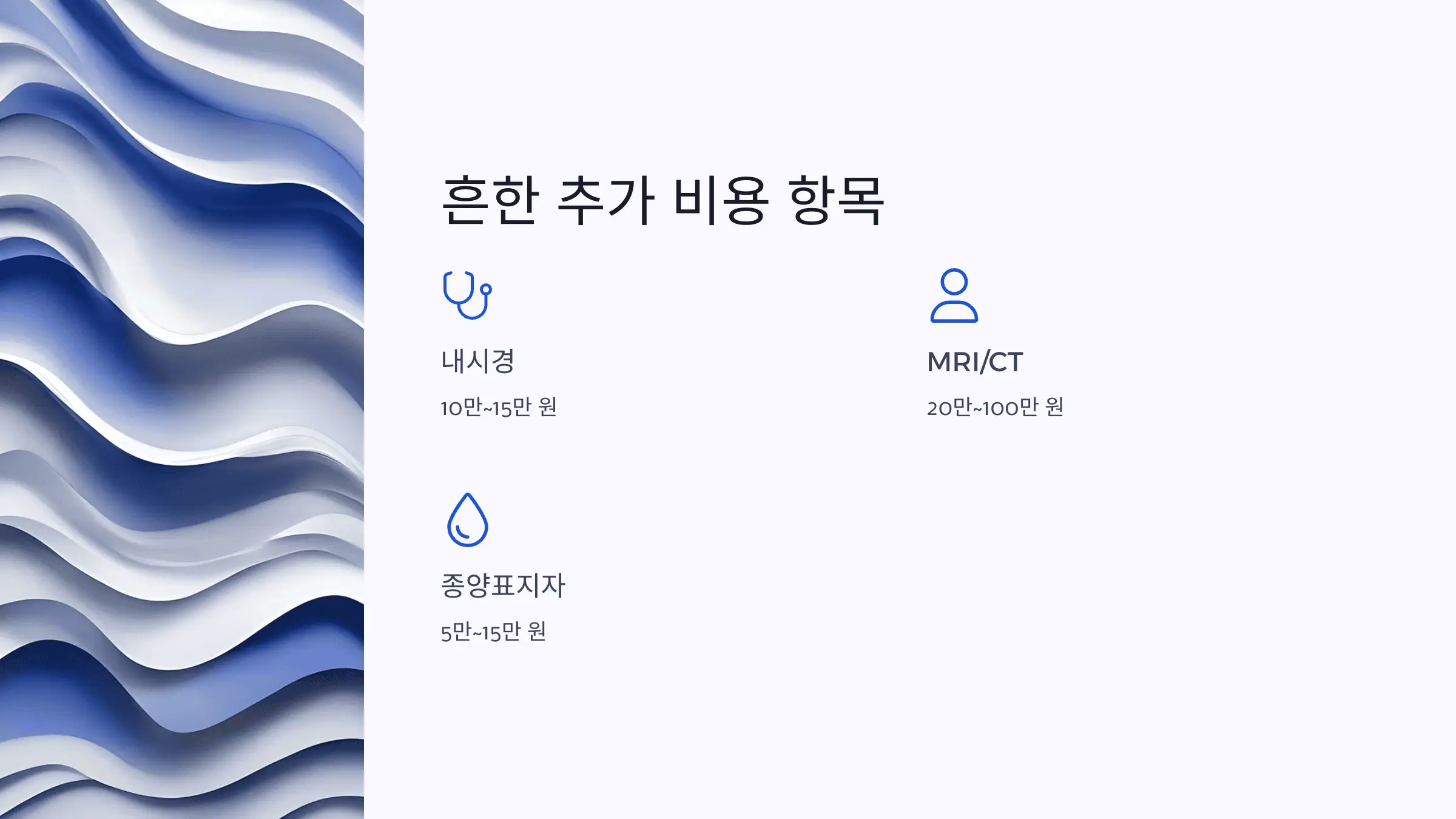 흔한 추가 비용 항목
