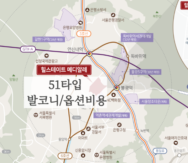 힐스테이트 메디알레 발코니 확장 및 유상옵션 가격표 요약