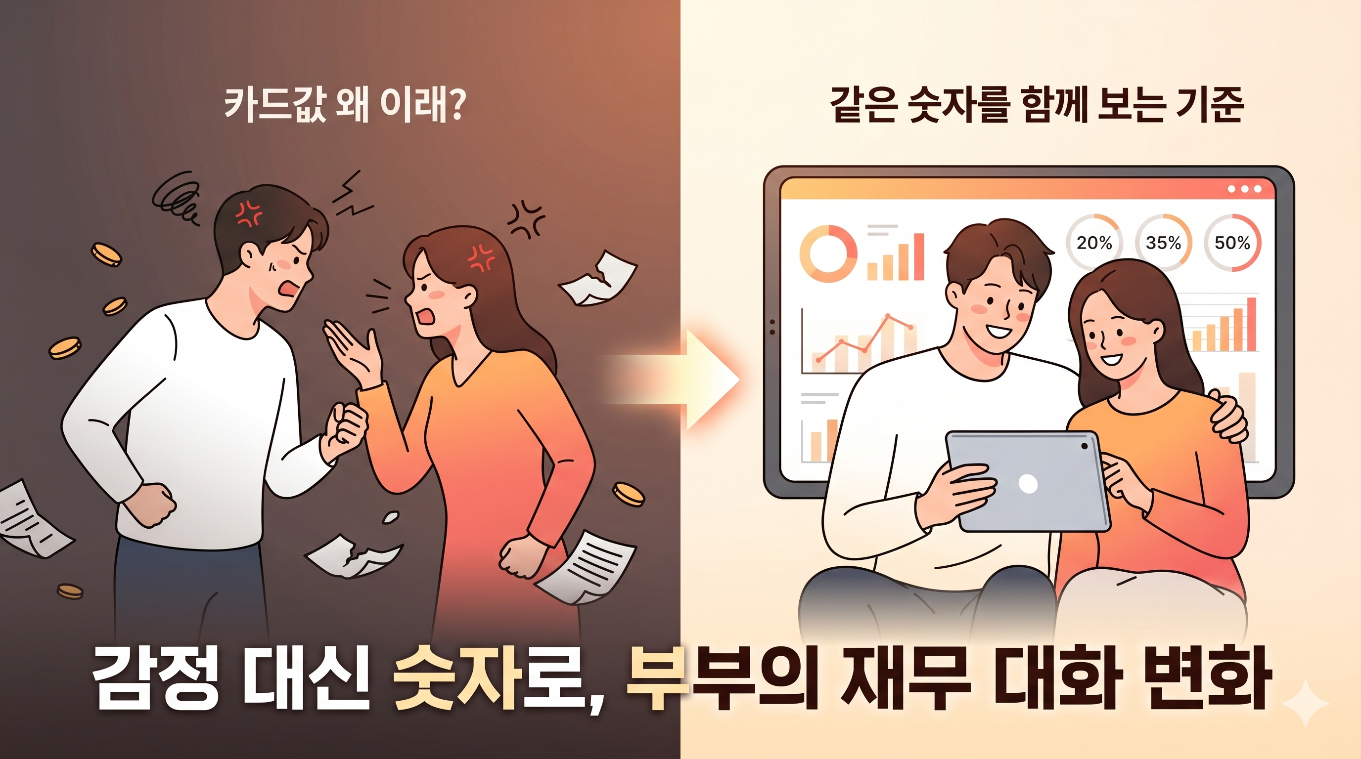 부부의 재무 대화 이미지 사진