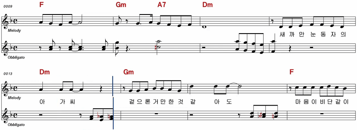 남진 마음이 고와야지 악보