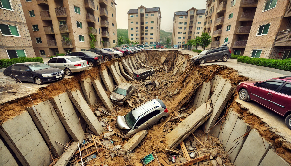 남양주 아파트 지상 주차장 옹벽 무너져…