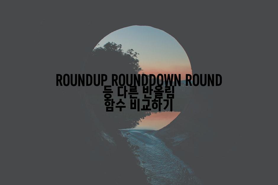 ROUNDUP ROUNDDOWN ROUND 등 다른 반올림 함수 비교하기