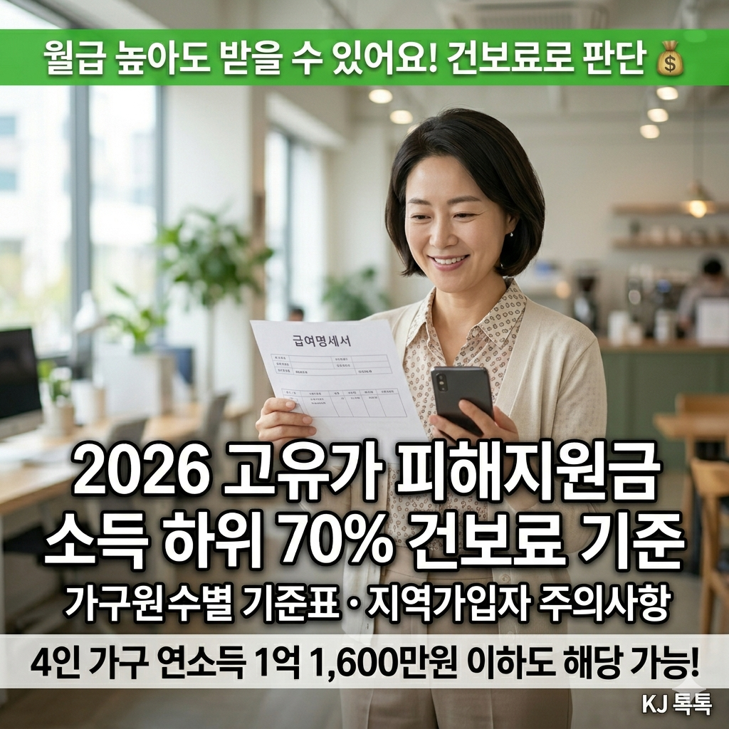 2026 고유가 피해지원금 소득 하위 70% &mdash; 건강보험료로 대상 여부 확인하는 법