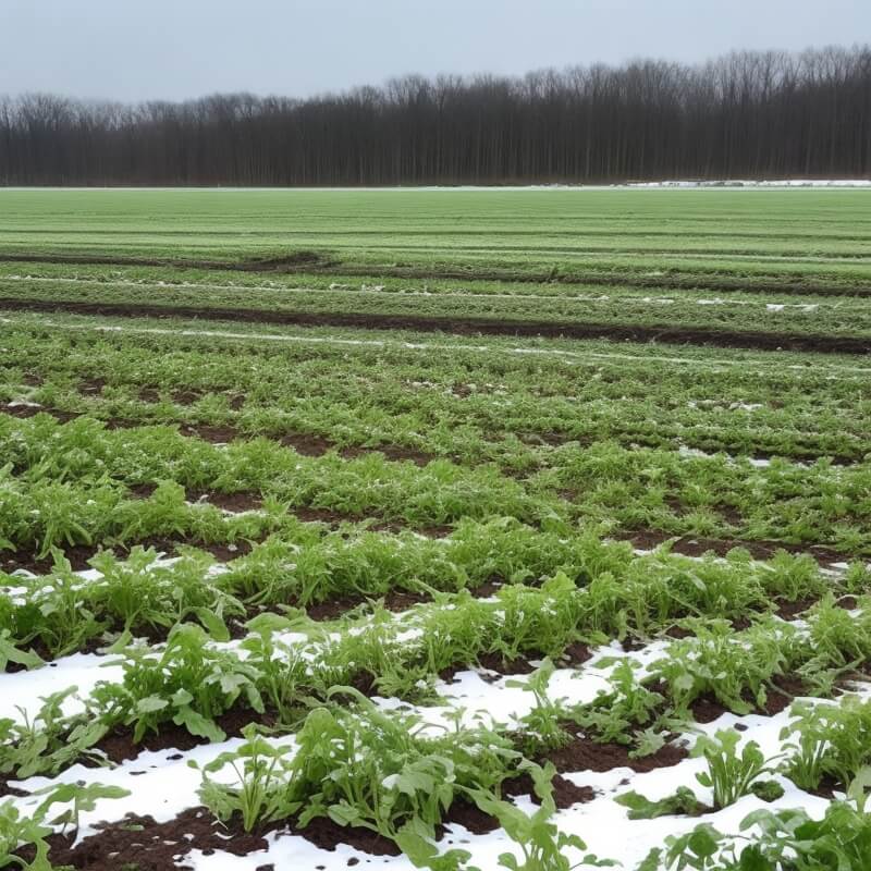 서리가 내린 밭