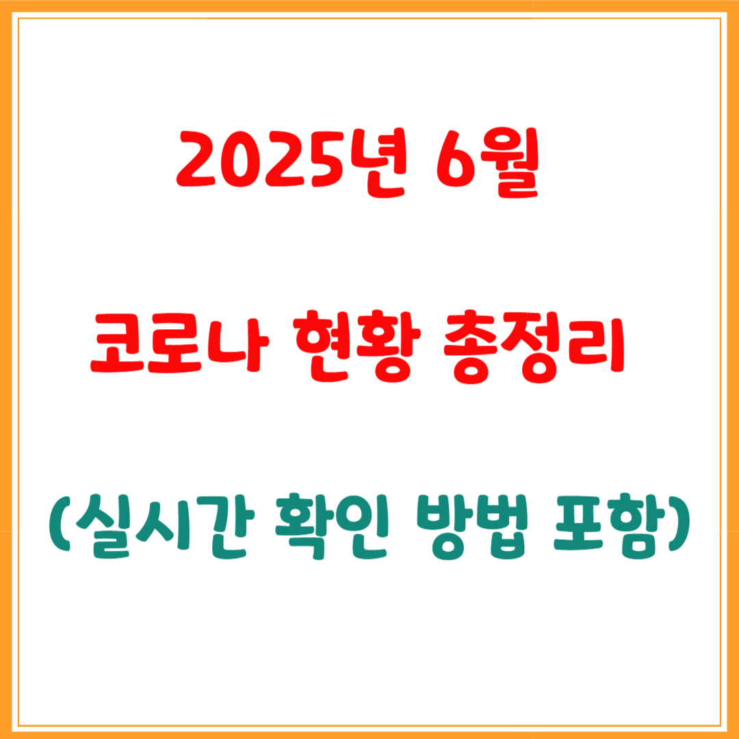 2025년 6월 코로나 현황 총정리 (실시간 확인 방법 포함)