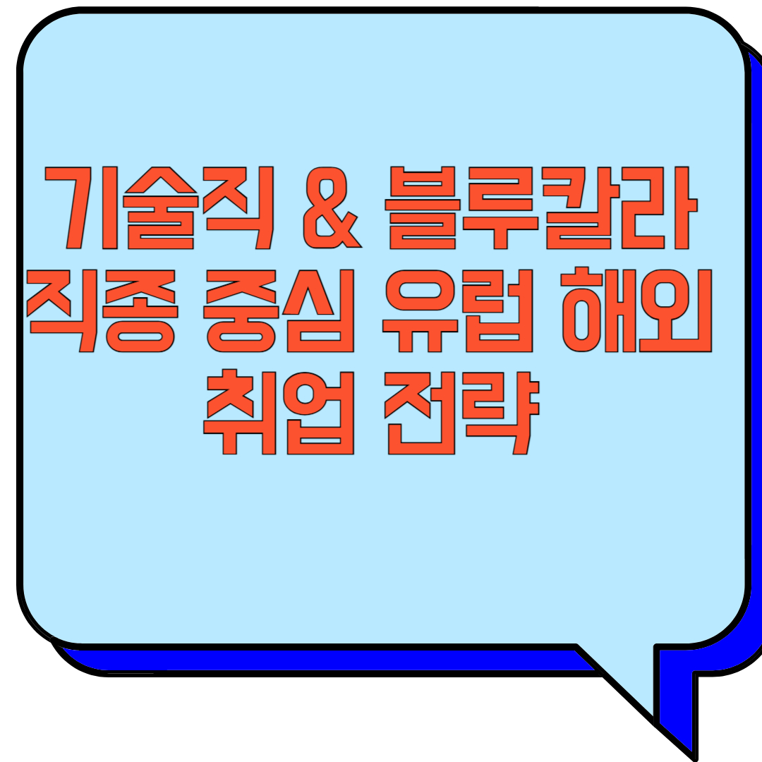 기술직 & 블루칼라 직종 중심 유럽 해외취업 전략 관련 이미지 사진