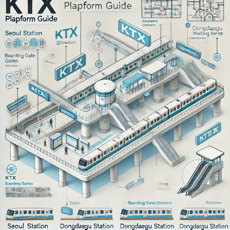 서울역과 동대구역 KTX 승강장 안내도