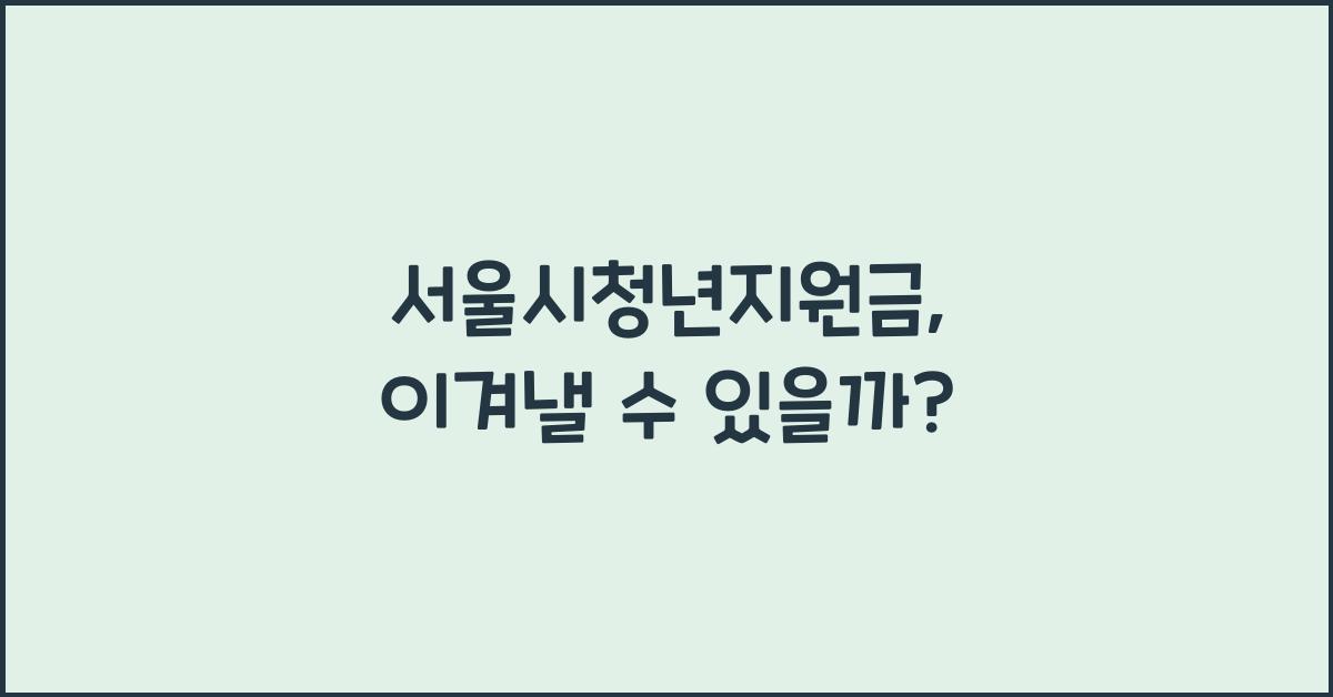 서울시청년지원금