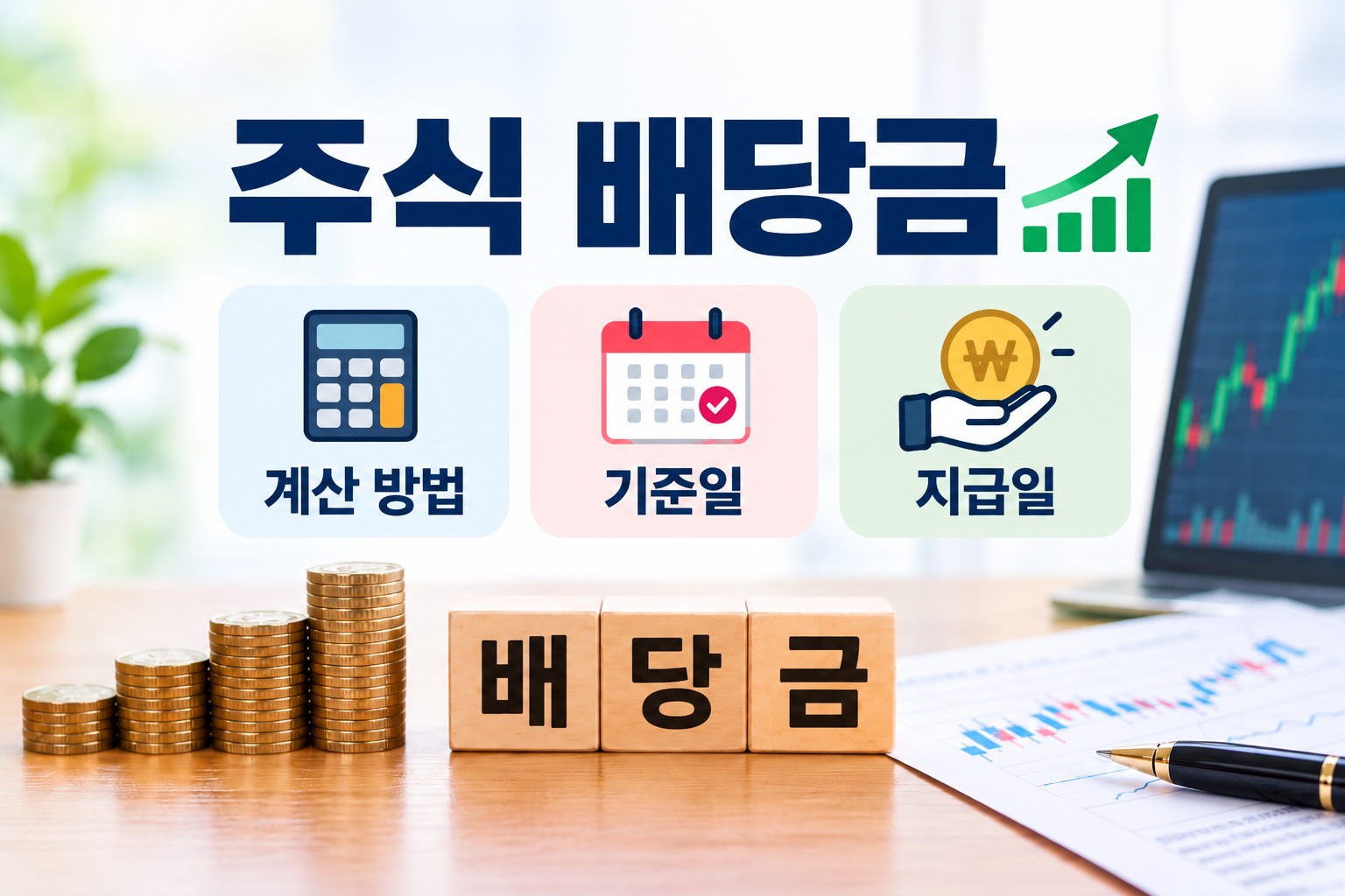 주식 배당금 계산방법과 기준일 및 지급일