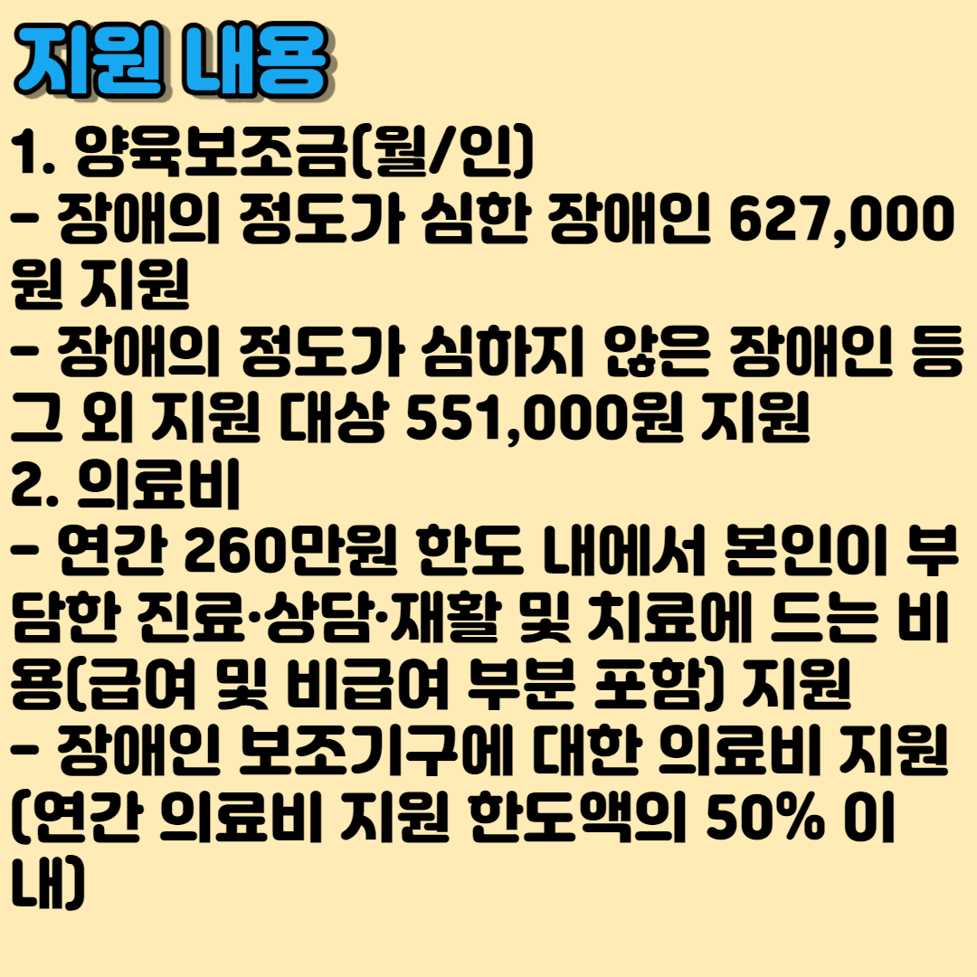 2023 장애입양아동 양육보조금 및 의료비 지원