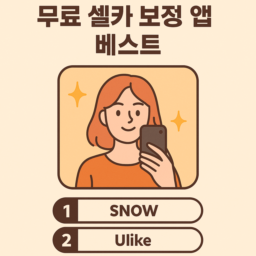 셀카 필터 끝판왕! 무료 셀카 보정 앱 베스트