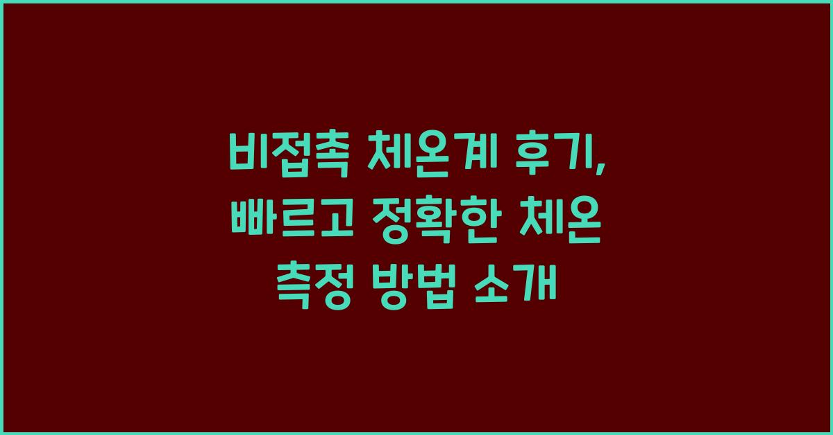 비접촉 체온계 후기