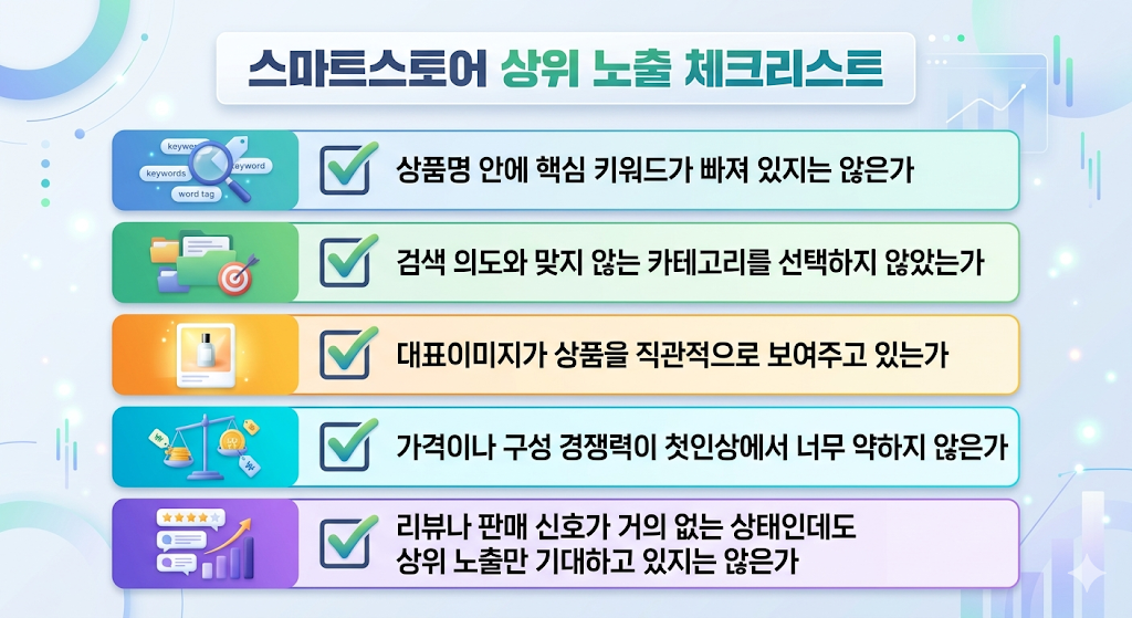 스마트스토어 상위 노출 전 반드시 확인해야 할 기본 세팅 체크리스트
