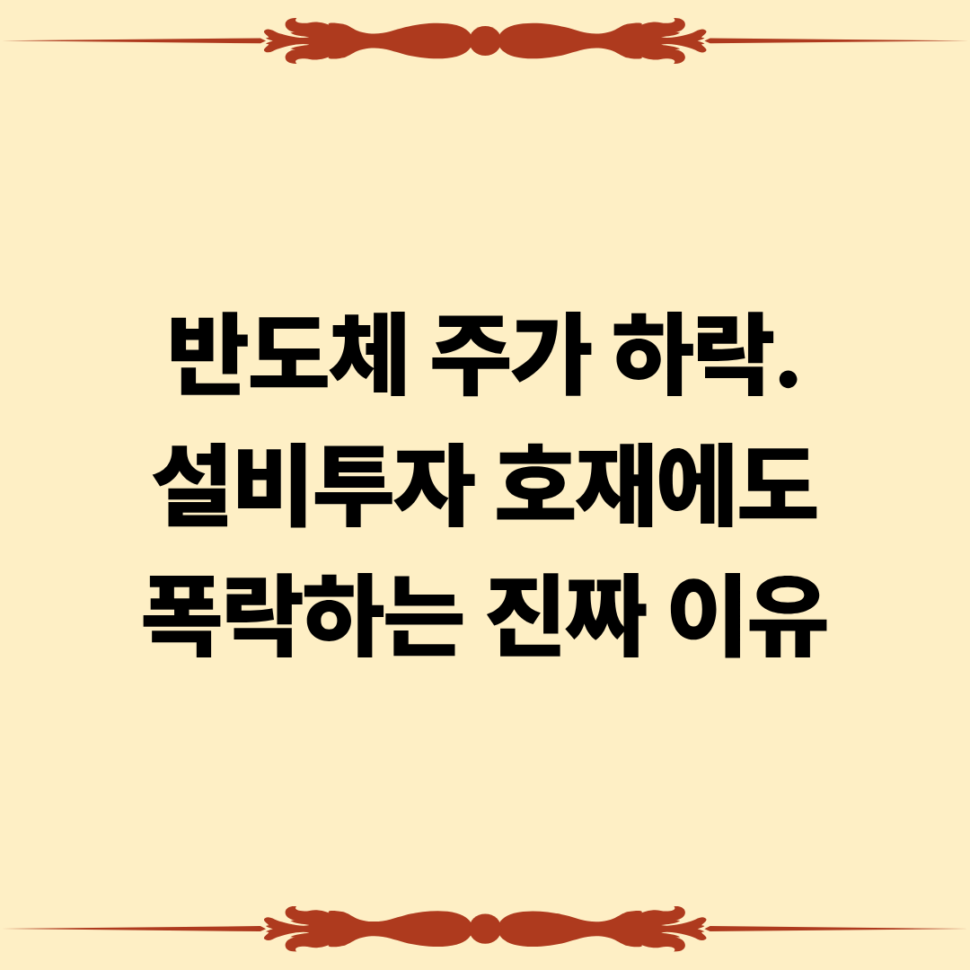 반도체 주가 하락의 이유