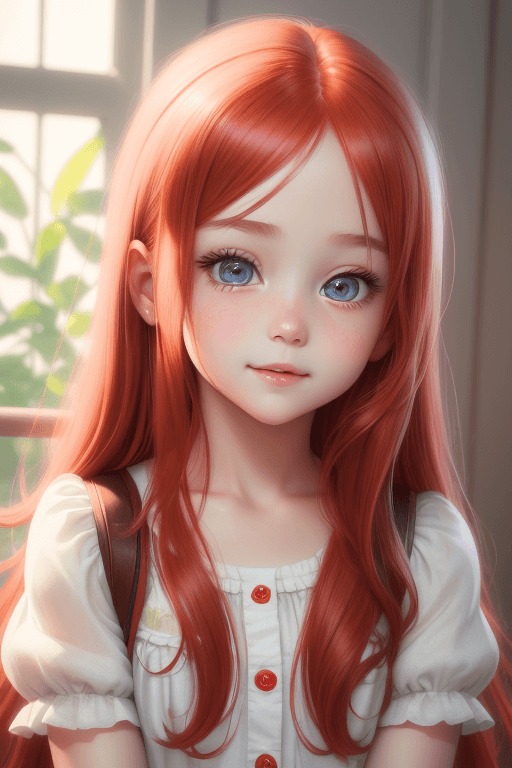 Playground AI로 생성한 그림(3) - 환하게 웃는 소녀